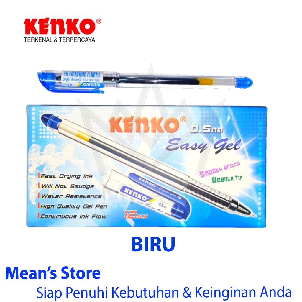 

HJK Pen Kenko Easy Gel 0.5mm / Pulpen Gel Kenko / Easy Gel Hitam, Biru