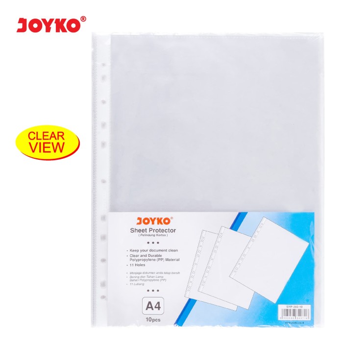 

Sheet Protector Pelindung Kertas Joyko SHP-202-10 A4 1 Pack 10 Pcs