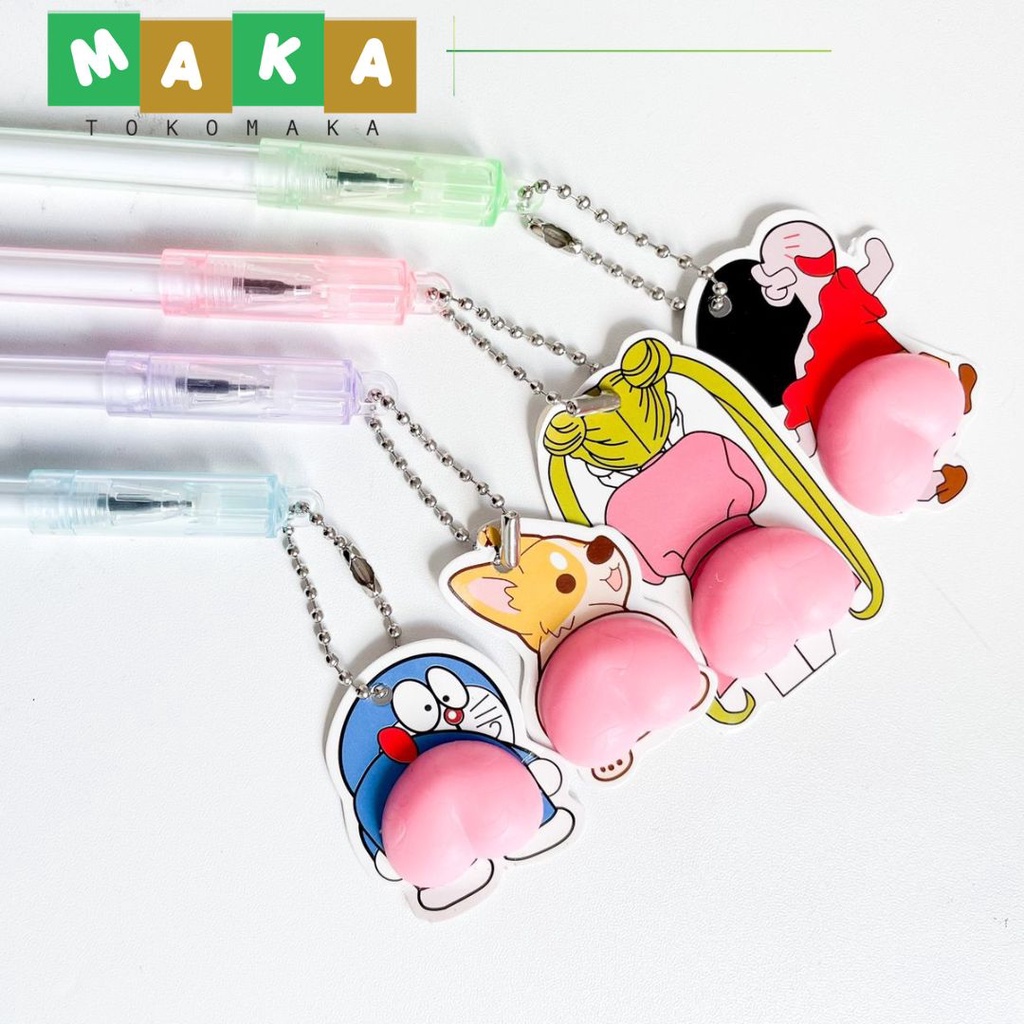 

pulpen gantungan stiker corgi lucu pen gel pena bolpen perlengkapan sekolah unik alat tulis kantor lucu atk termurah