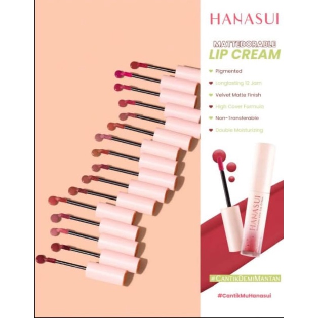 	 HANASUI LIPCREAM MATTEDORABLE // LIPCREAM HANASUI BOBA//LIPTINT HANASUI//LIPCREAM MATCHA	