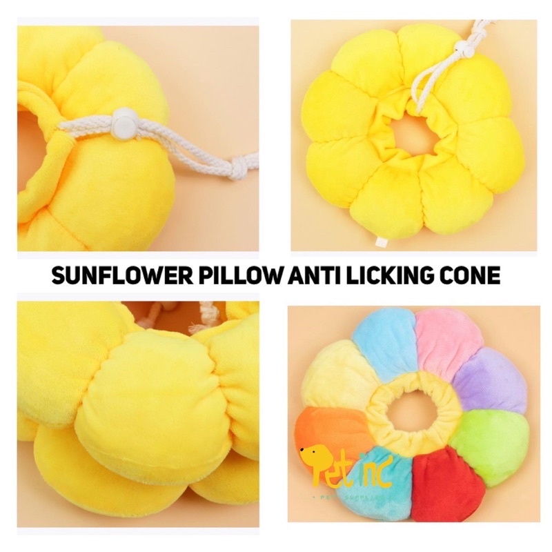 Sunflower pillow anti licking cone