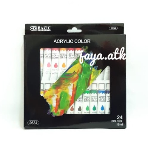 CAT ACRYLIC KANVAS 24 WARNA 12 ML CAT AKRILIK ACRYLIC COLOURS BAZIC