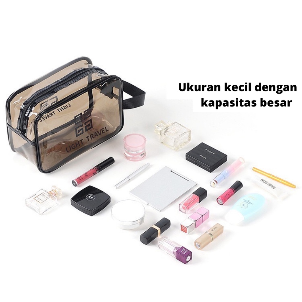 Dompet Kosmetik Tas Pouch Light Travel Glitter Premium Make Up Bag