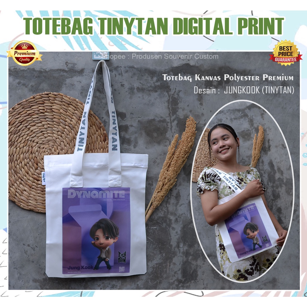 Unofficial Totebag  BTS TinyTan Tote Bag Kanvas Tas Wanita