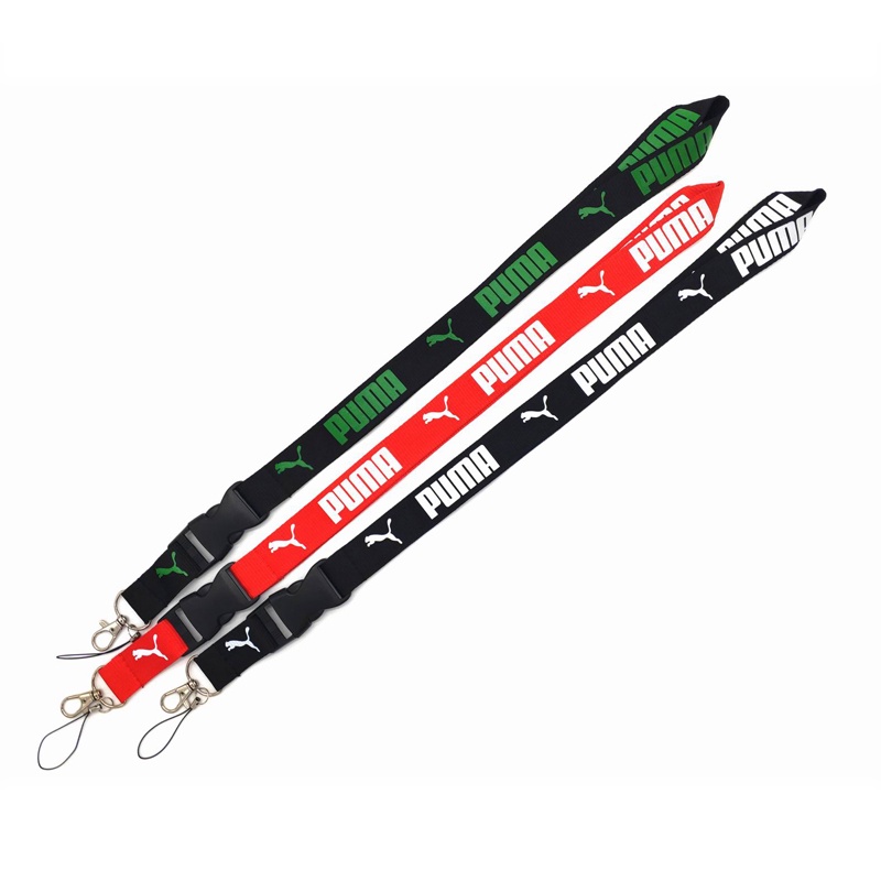 [3 Warna] Merek PU-MA Lanyard Fashion Leher Lanyard Ponsel Sling untuk Gantungan Kunci Tali Kartu ID Mahasiswa Anti-Hilang Aksesoris