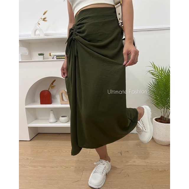 Rok Serut Tamara Casual Korean Look Crinkle Premium Skirt Kekinian Terbaru