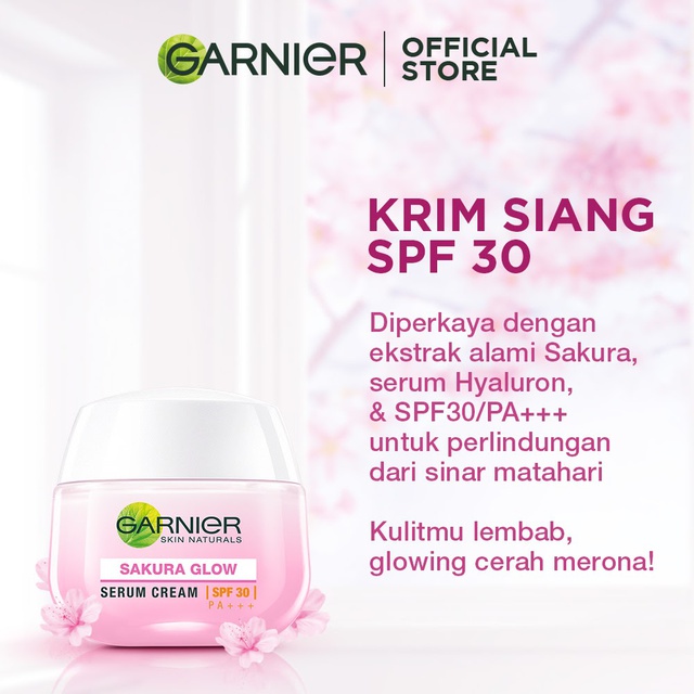 Garnier Sakura White Serum Day Cream SPF30/PA+++ 50ml | Garnier Sakura White Night Cream 50ml