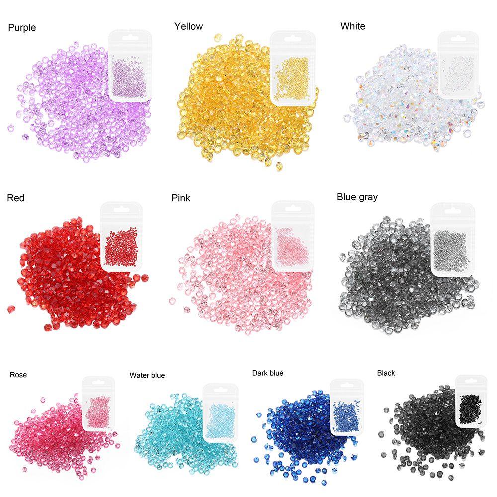 Nanas Kuku Rhinestones DIY Dekorasi Wanita Kecantikan 2mm Bentuk Berlian 3D Nail Art Manicure Decor