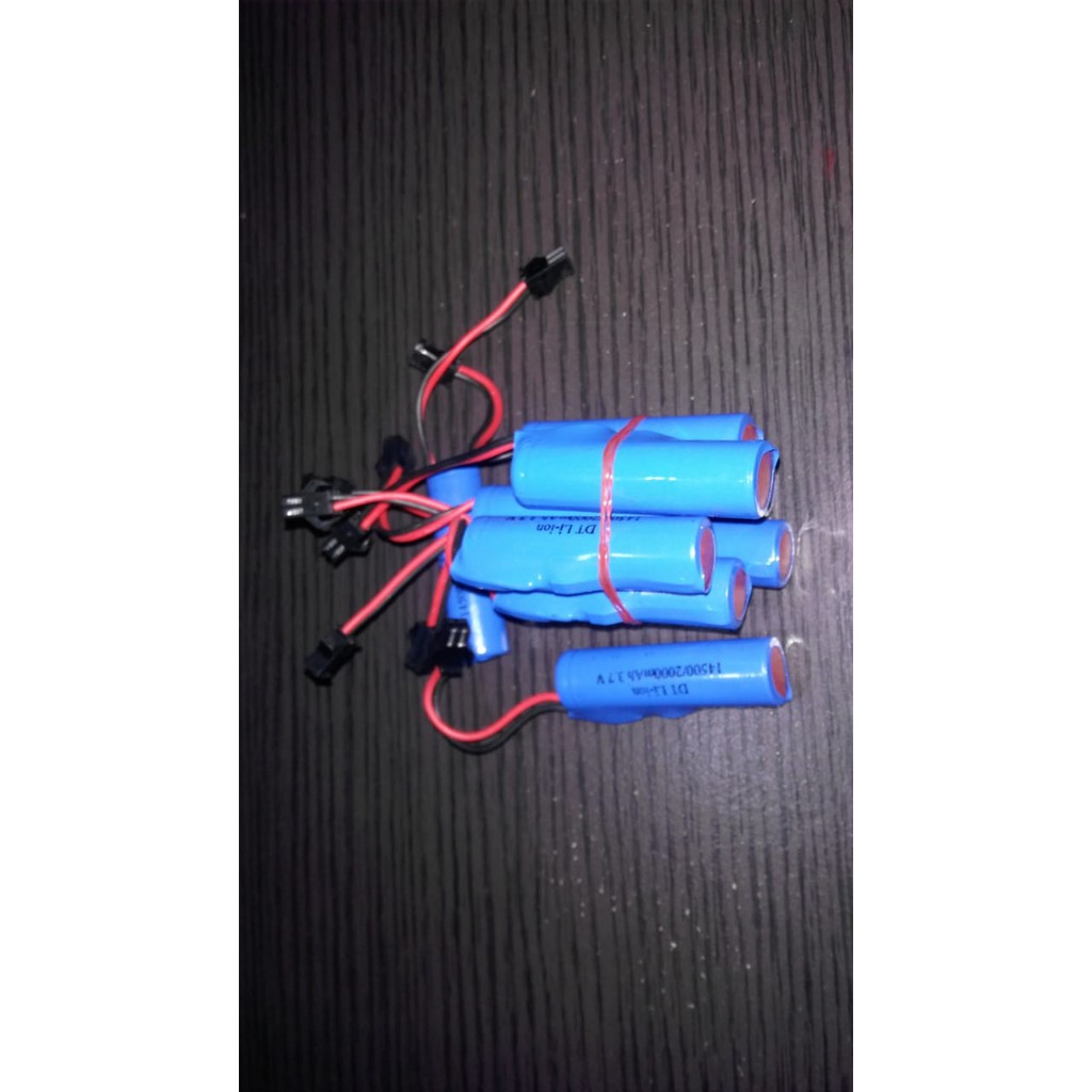 Baterai Batre RC Mobil Remot 3.7V 3,7V 2000mAh Socket Hitam 2pin 14500