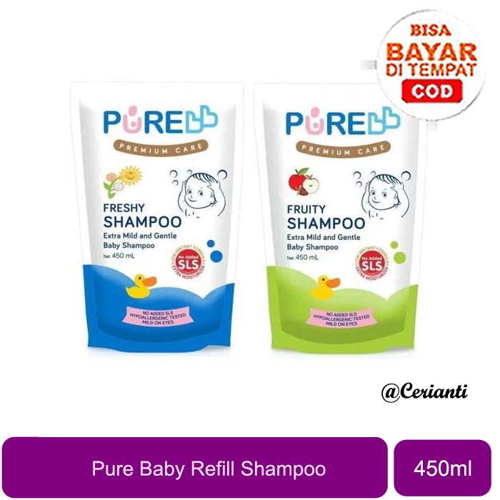 PURE BABY SHAMPOO REFILL 450ML PUREBABY PUMP REFILL SABUN CAIR MANDI_Cerianti