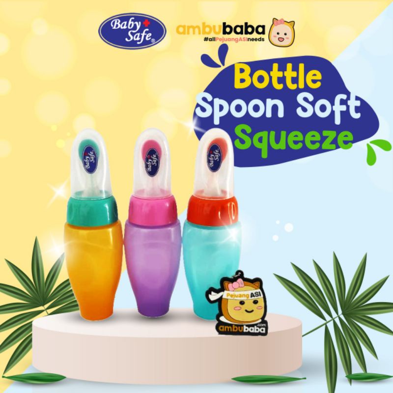 Baby Safe Bottle Spoon Soft Squeeze Botol Silikon