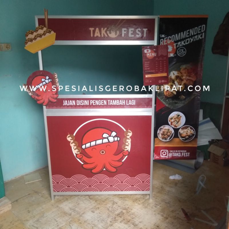Gerobak Booth lipat stand