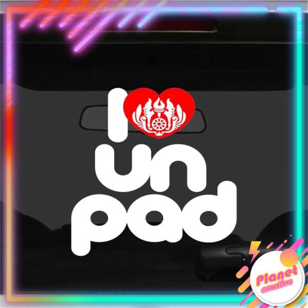 Stiker Sticker Cutting Kaca Mobil - I Love Unpad Bandung