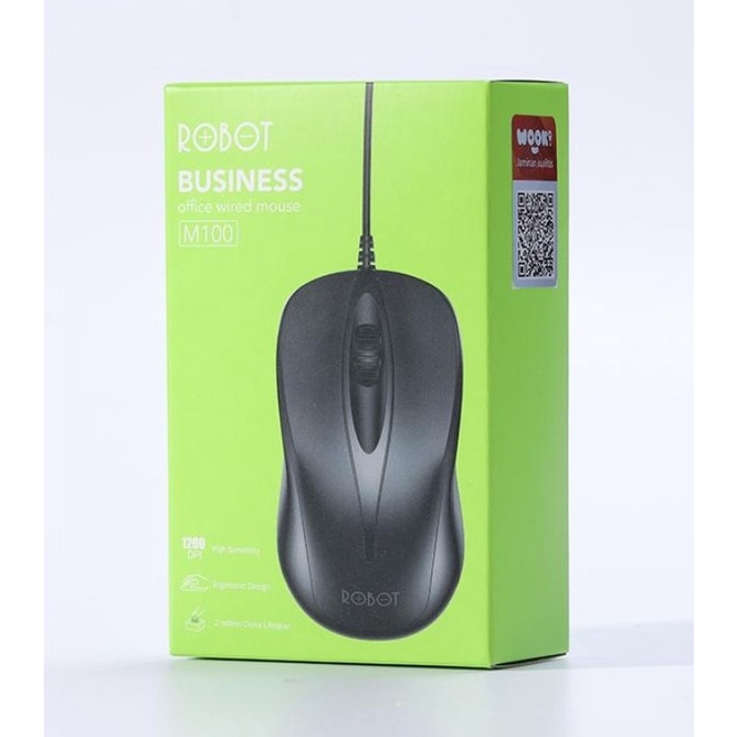 MOUSE OFFICE ROBOT M120 &amp; M100 OPTICAL WIRED BLACK