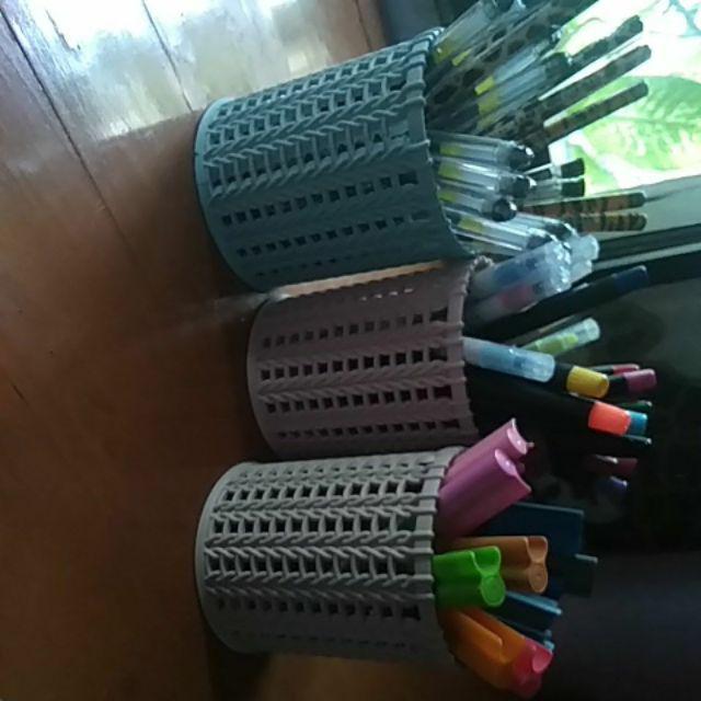 Gre Bulat Berlubang Desain Pensil Pen Holder Kontainer Office Desktop Organizer