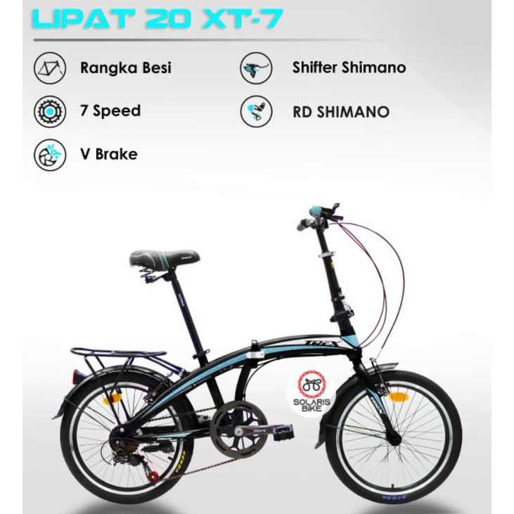 Sepeda Lipat 20 TREX XT-7 7 XT 7DB Speeds Cakram