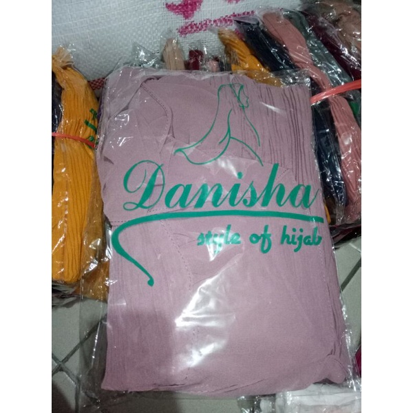 Jilbab Maryam Plisket Shanum Rempel Simpel Original Danisha-Dusty Dove