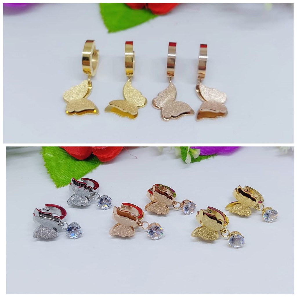 Anting titanium perhiasan A,B7989, 3773
