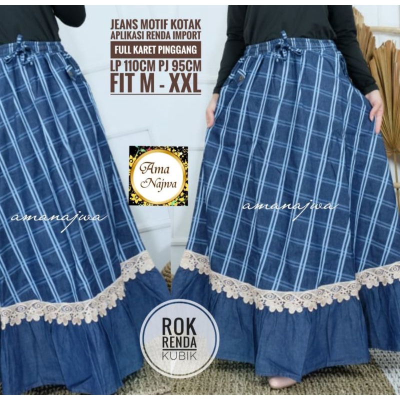 ROK JEANS PANJANG WANITA MODEL BARU BAWAHAN PEREMPUAN KEKINIAN  WANITA DEWASA  JEANS TERMURAH TERBAR