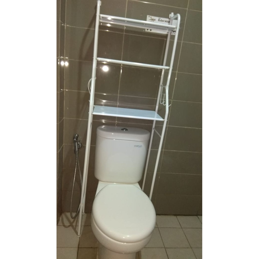 Rak Toilet  Organizer PUTIH  CACAT PRODUKSI PRODUK INI NO KOMPLAIN Shopee Indonesia