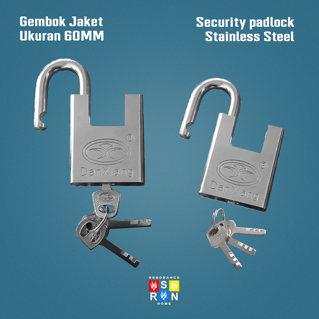 Kunci Gembok Rumah Model Jaket 60mm | Gembok Gerbang Pagar Pintu | Top Security Padlock Resonance Home