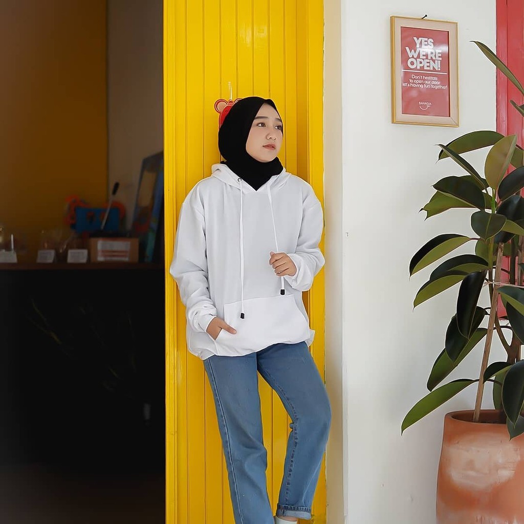 [END YEAR SALE] Hoodie Oversize / Hoodie Wanita Natural Polos Premium / Hoodie Oversize Wanita Korean Style