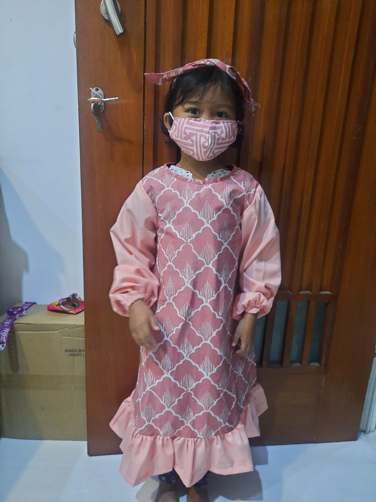 Baju Anak Perempuan Dres Batik Anak / Tunik Anak Usia 1 - 12 Tahun (bisa Couple Dan Matching Masker)