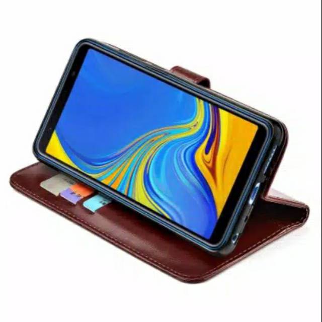 FLIP CASE WALLET SAMSUNG A7 2018 CASE LEATHER FLIP COVER CASING KULIT CASE SAMSUNG A7 2018 A750