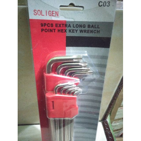 Kunci L bintang soligen 9pcs