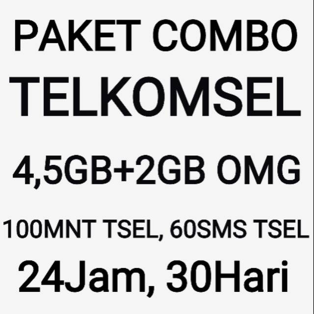 Paket Combo Telkomsel 4,5 GB All Net OMG Internet Kuota Data Nelpon SMS Bulanan Bulan 30 Hari 24 Jam