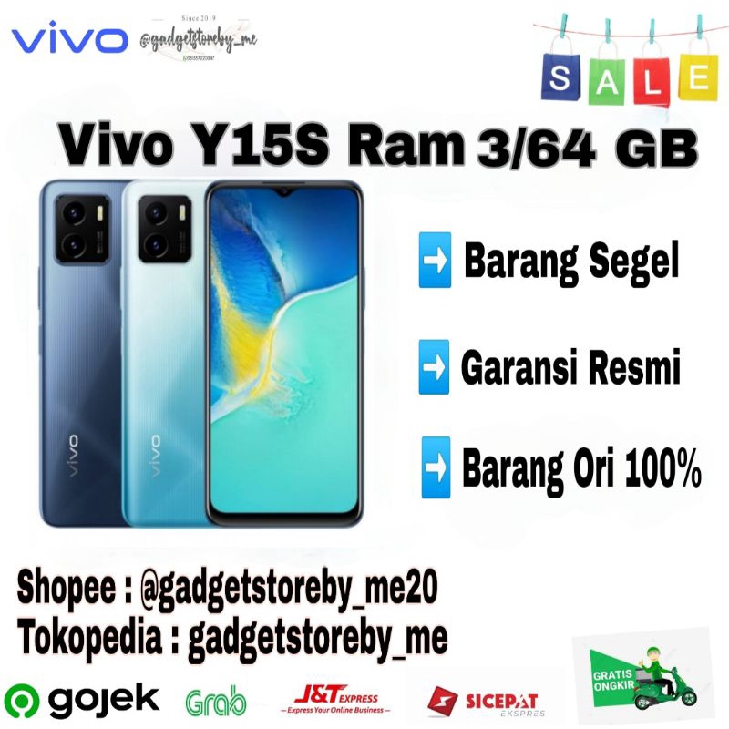 Vivo Y15s Ram 3/64 [NEW] Garansi Resmi 1 Tahun