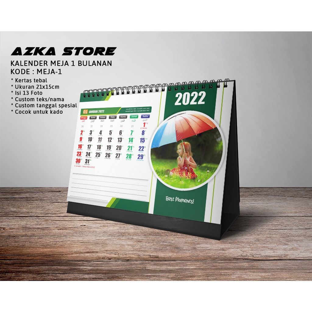 

KALENDER MEJA 2022 CUSTOM NAMA & FOTO
