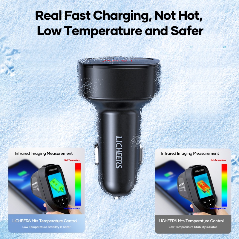 Licheers LC-454 Car Charger 3 in 1 Cable USB Type C Fast Charging