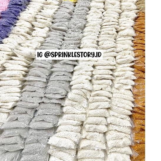 

New! Grosir Pearl Beads White & Silver & Nonpareil 500gr Sprinkle Hiasan Kue Ultah