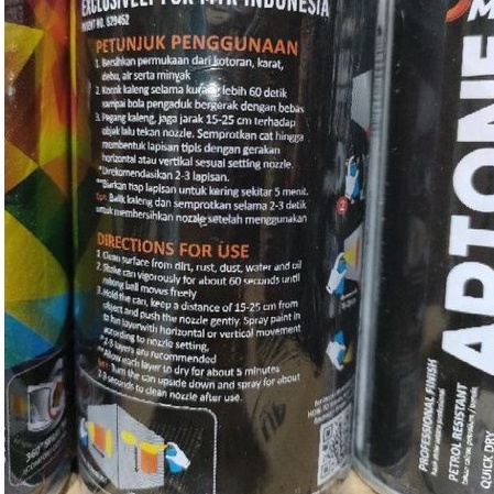 Pilok Pilox Cat Semprot MTR ARTONE Silver Metalic 9580 Silver Metalik 300cc Ukuran Besar Tahan Bensin Semprotan Bisa diputar Miring dan Lurus ( Horizontal dan Vertical)