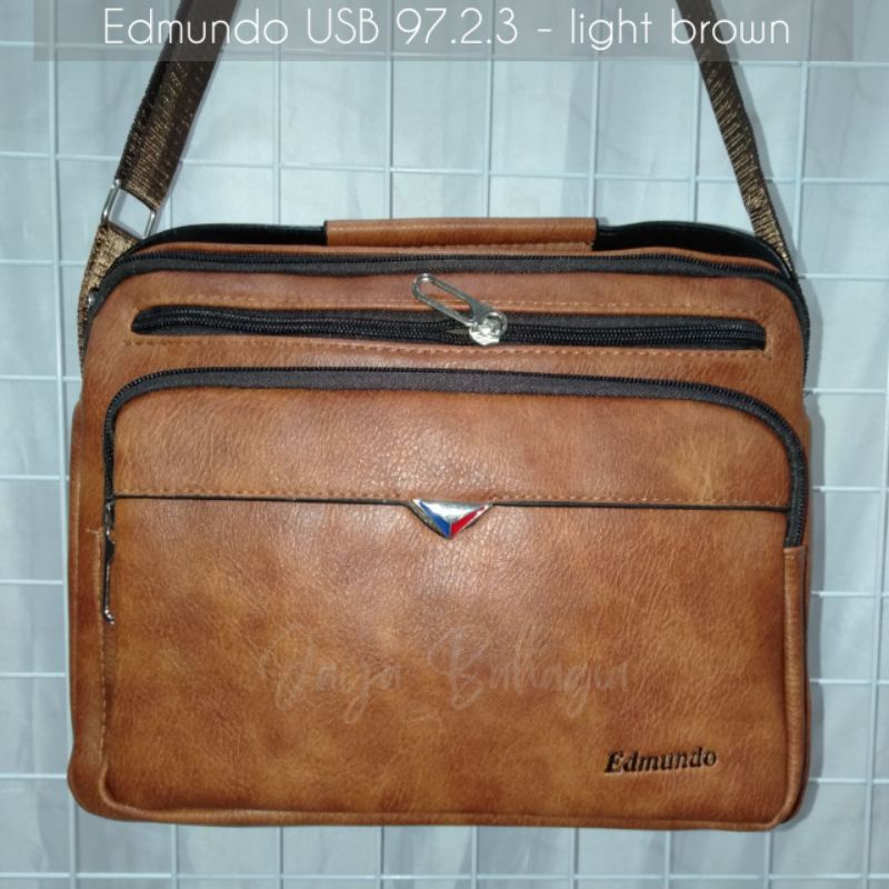 Tas Selempang USB Edmundo Kulit Anti Pecah High Quality Pria Wanita