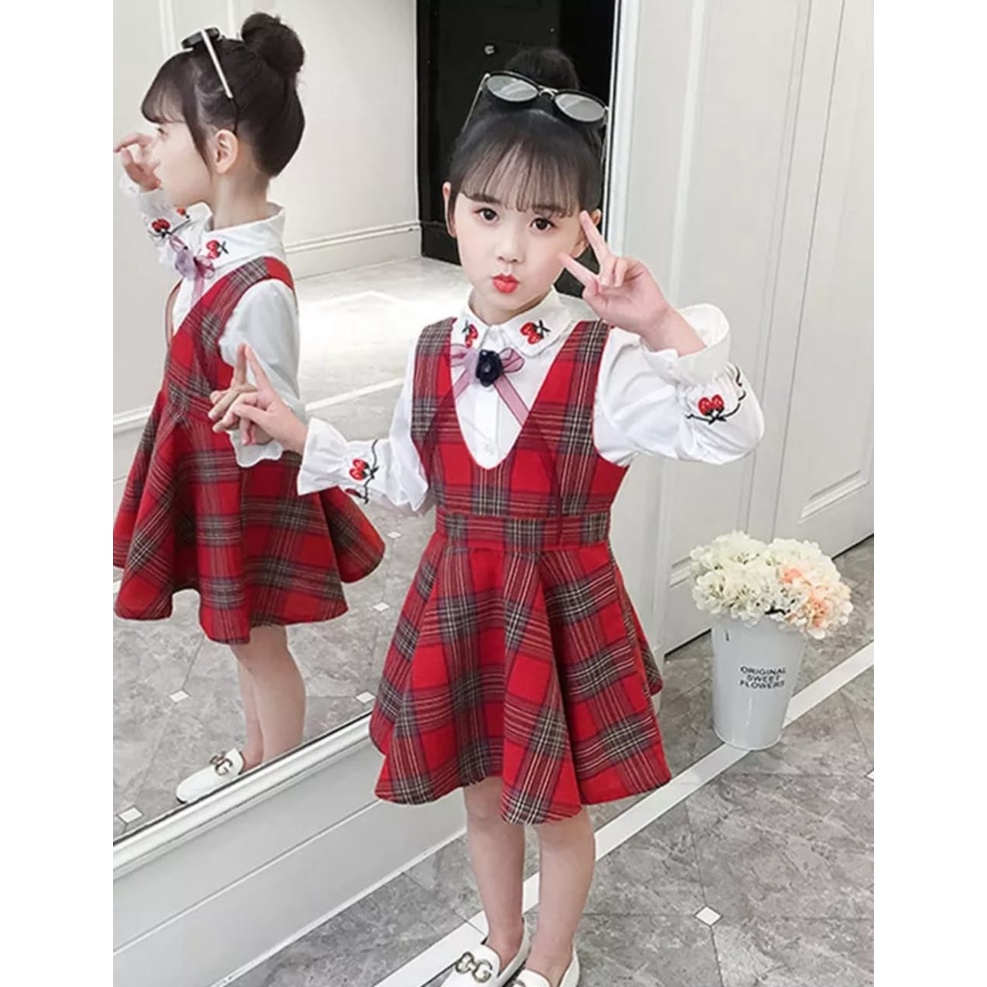 INV - DRESS KIDS BERRY KOTAK / SABLON STROWBEERY / TERBARU / TERPOPULER