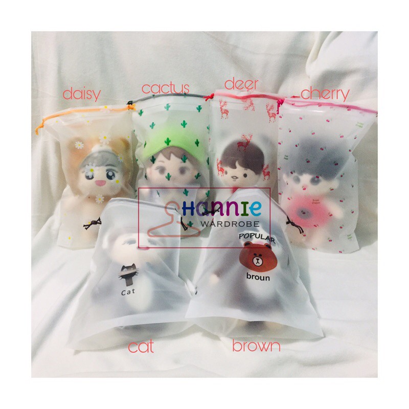 EXO Doll Storage Dustbag Wadah Tempat Boneka 10cm 15cm 20cm