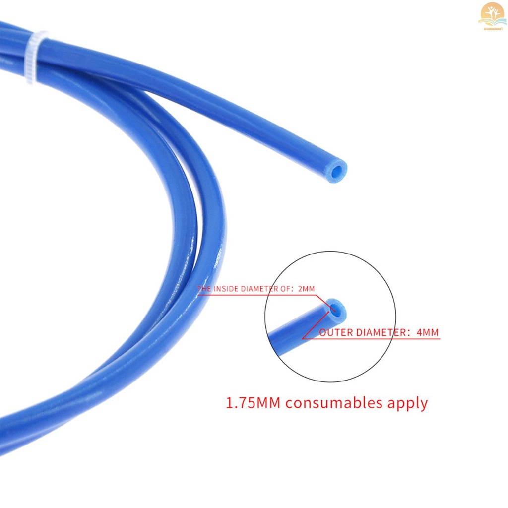 3D Printer Kit PTFE Tubing Hose Pipe 2 Meter for 1.75mm Filament with PTFE Tube Cutter 2pcs PC4-M6 Pneumatic Fittings 2pcs  PC4-M10 Pneumatic Fittings Blue