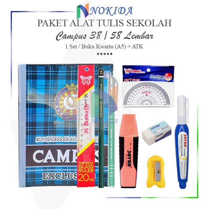 

Nokida 1 Set Perlengkapan Sekolah [SMP/SMA/Kuliah] / Paket Alat Tulis Sekolah / Perlengkapan Alat
