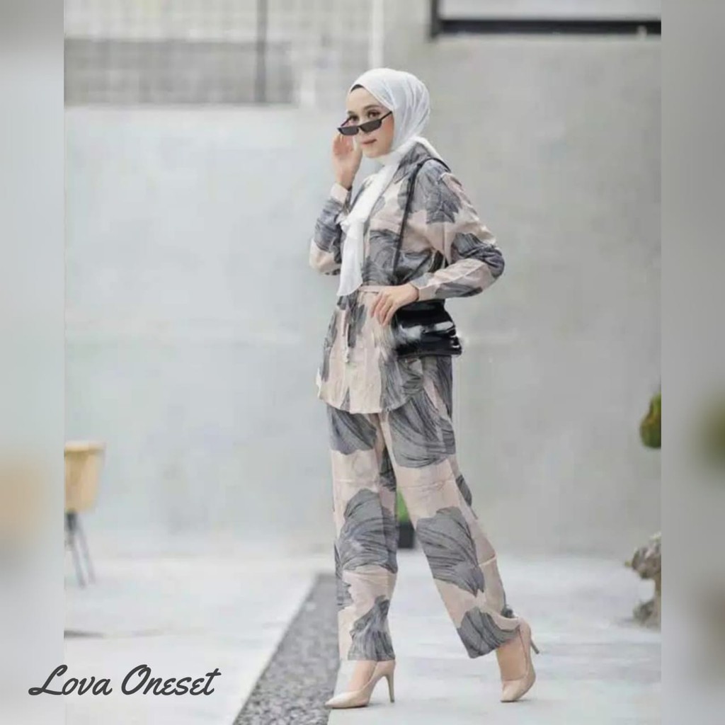 One set Rayon Viscose Busui Ld 100 - 110 Motif Kekinian-LOVA SET LD100