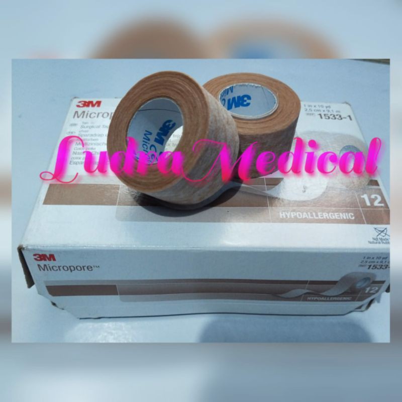 Plester Coklat 3M Original Micropore Skin Tone1inc @eceran