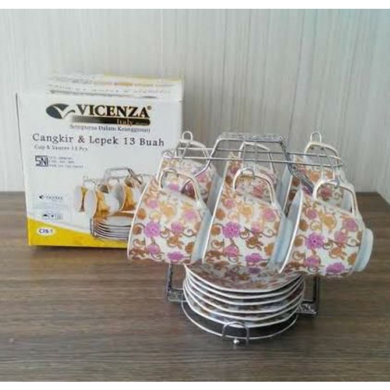 Vicenza Cangkir Set /Mug /Gelas Segi Delapan C78-1