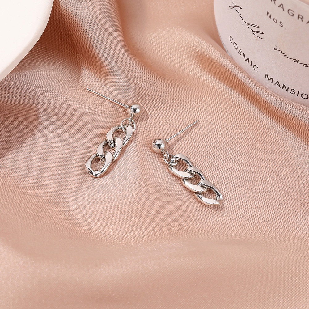 Anting Gantung Panjang Model Rantai Rumbai Bahan Sterling Silver Gaya Hip Hop Untuk Wanita