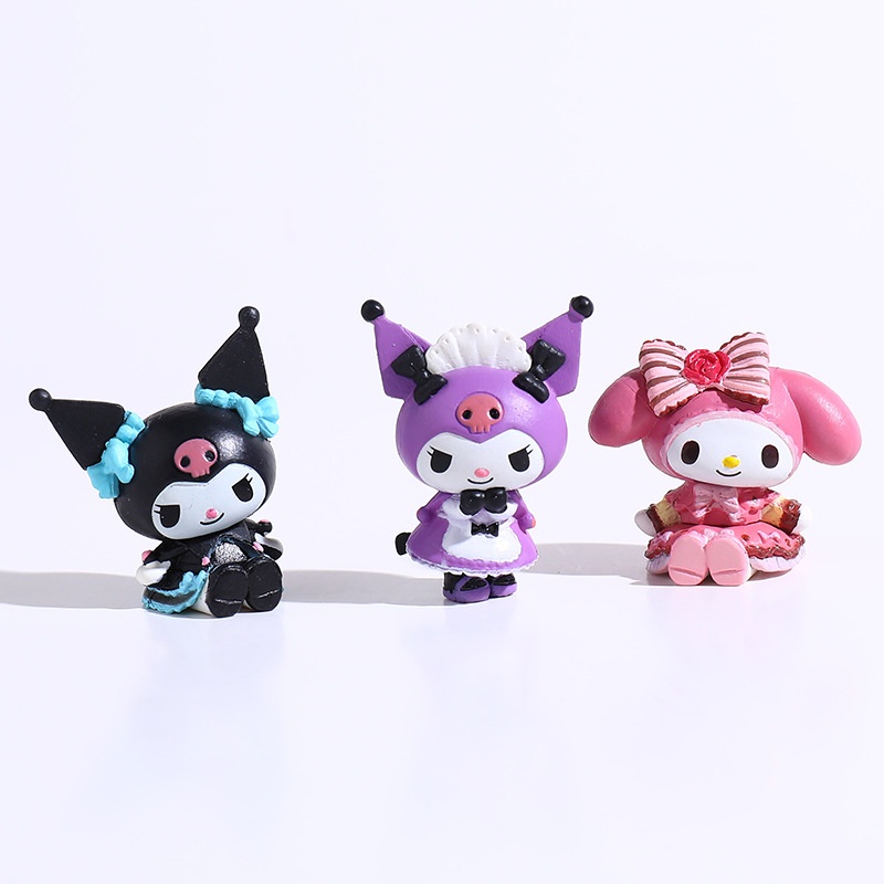 5pcs / Set Mainan Boneka Kartun My Melody Hello Kittys Kuromi Sanrio Untuk Anak Perempuan