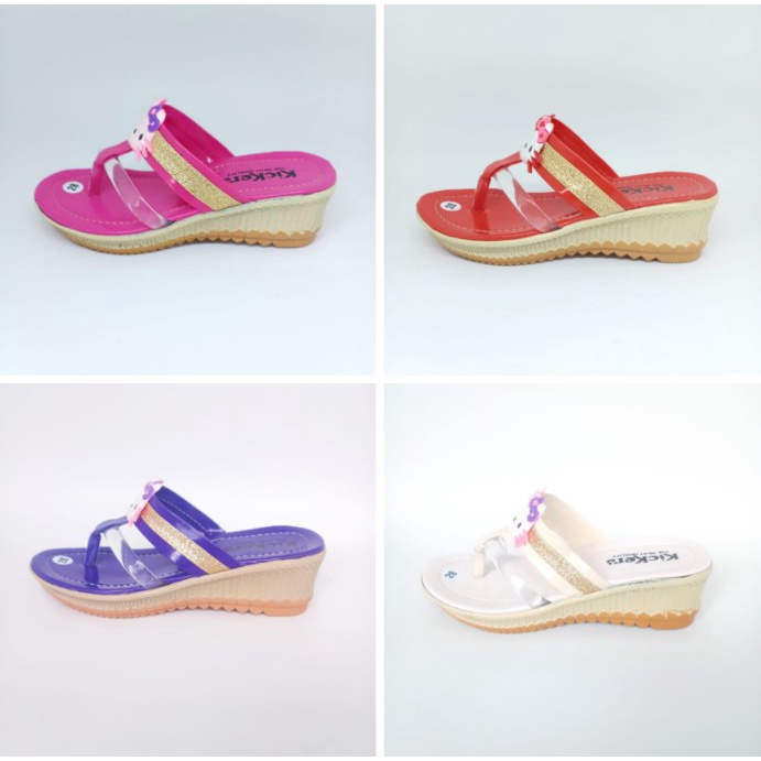 Sandal Anak Perempuan Kickers Jepit Wedges 26 - 35 HK Hak 3 Cm Casual Fashion N13