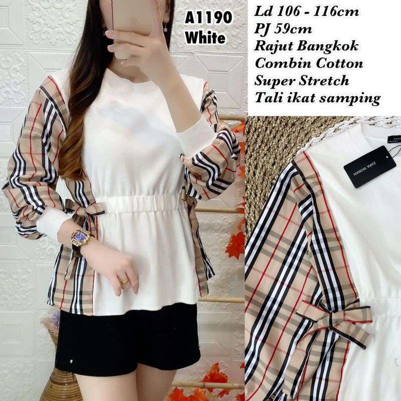 blouse wanita bahan rajut Bangkok mix katun import ukuran allsize ld 110