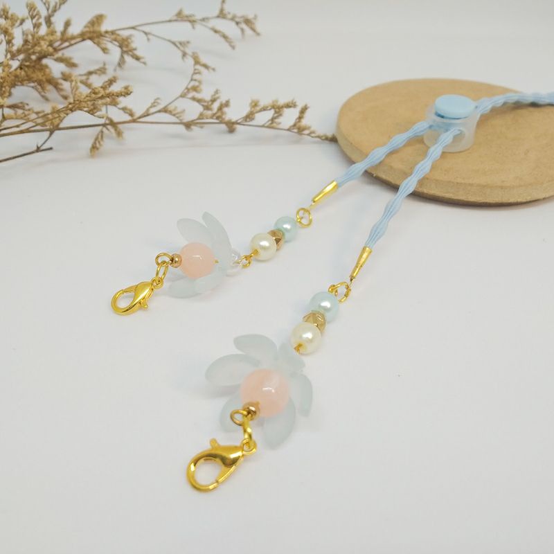 TALI MASKER KONEKTOR HIJAB / STRAP MASK 2 IN 1 KELOPAK BUNGA-3