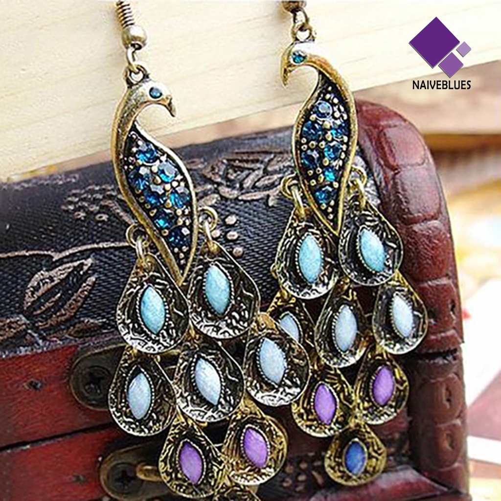 Anting Kait Desain Merak Gaya Bohemian Vintage