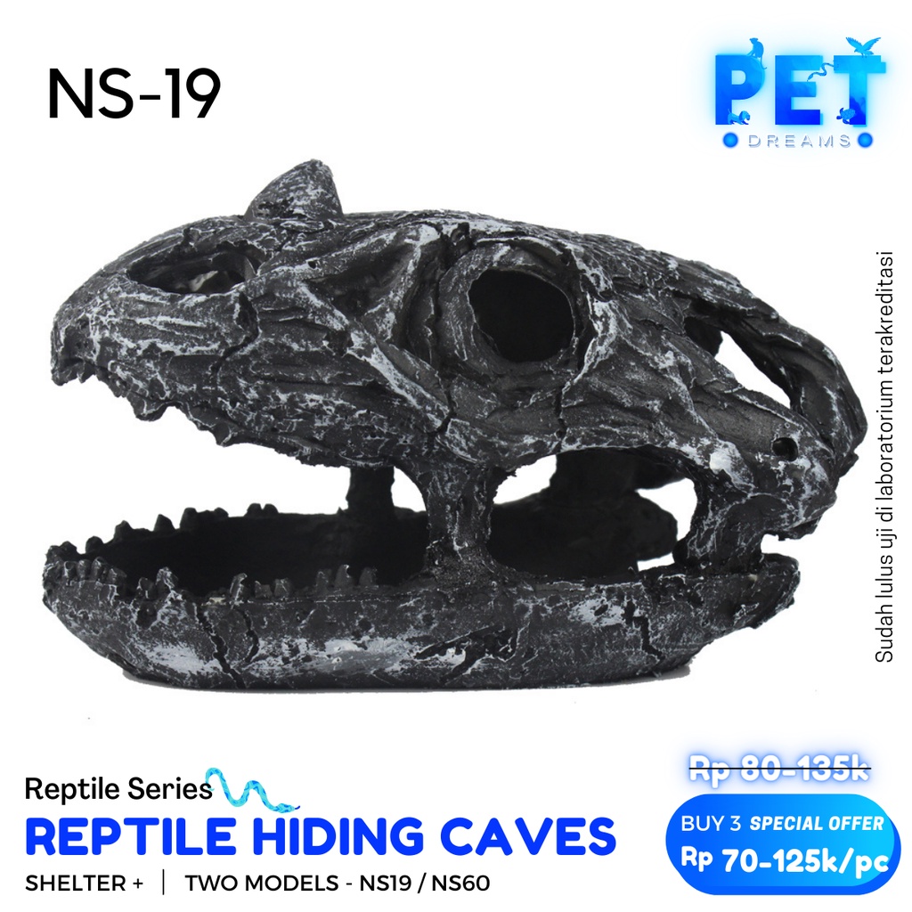 HIDING CAVE TEMPAT SEMBUNYI GOA KANDANG RUMAH HIDE REPTILE GECKO ULAR KADAL BEARDED DRAGON SKINK